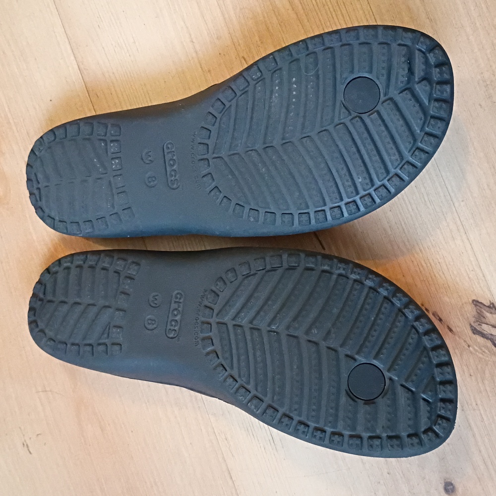 Crocs Women's Black Flip Flops - Picture 5 of 6